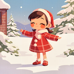 little girl in snow