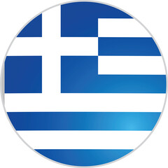 Obraz premium Greece Round Flag Symbol Vector