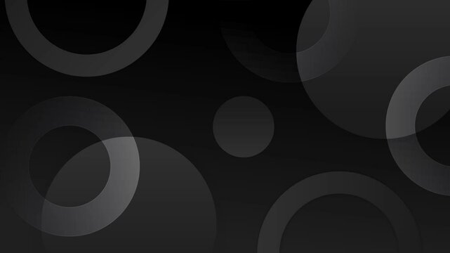 geometric black and gray background with abstract circle pattern seamless 4k video background motion pop art design