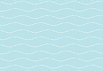 Seamless pattern with blue waves
