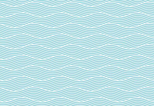 Seamless pattern with blue waves