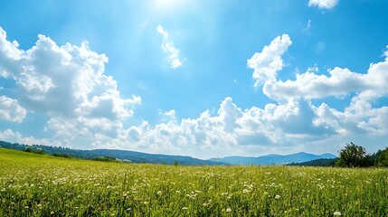 Fototapeta premium Sunny Meadow Landscape
