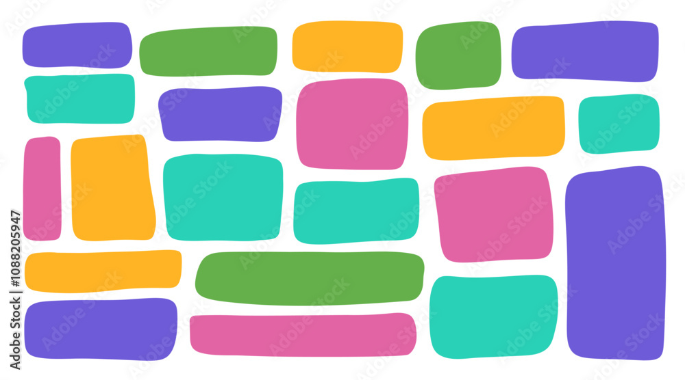 Fototapete hand drawn rectangle frame set.doodle frame for textbox. geometric doodle border. flat vector illust