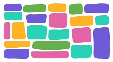Hand drawn rectangle frame set.Doodle frame for textbox. Geometric Doodle border. Flat Vector illustration. 01