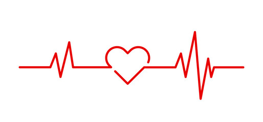 heartbeat pulse heart shape. cardio health line 02