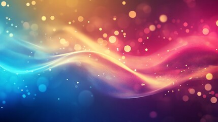 Fototapeta premium Colorful Abstract Wave Background with Bokeh Lights and Gradient Hues for Festive Design : Generative AI