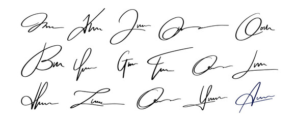 Simple Signature Handwritten. Pen Ink Autograph 2