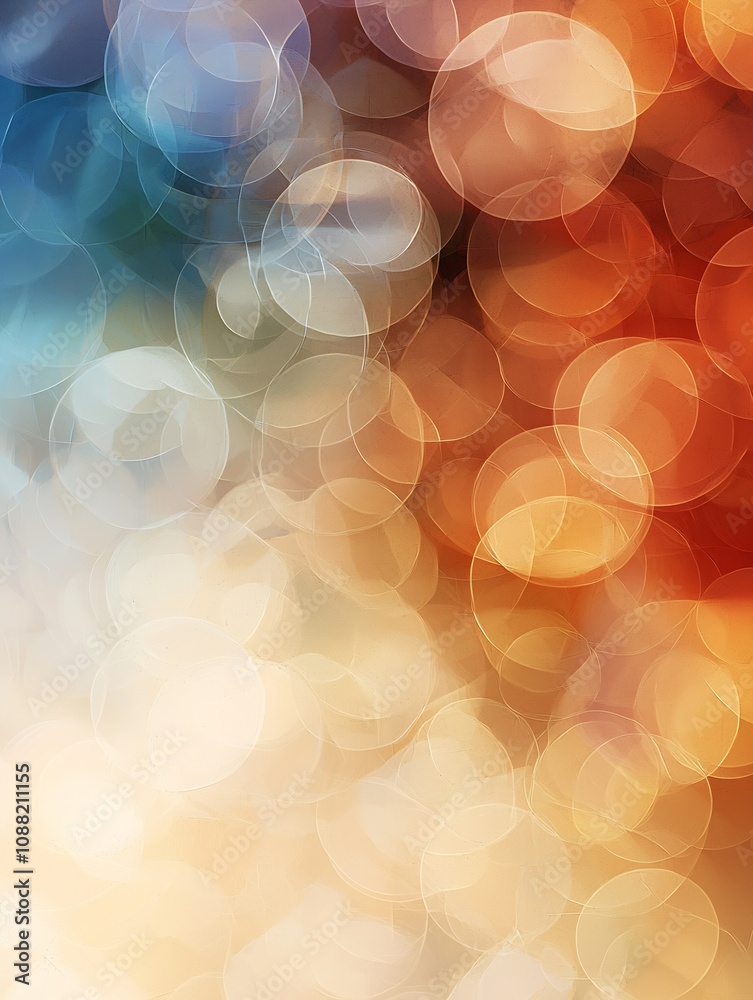 Leinwandbilder Vibrant Abstract Background with Colorful Bokeh Lights and Circular Patterns : Generative AI