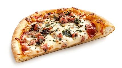 Single Slice of Pepperoni Pizza on a Blue Background