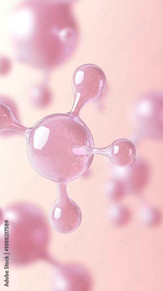 Aufkleber scientific art of soft pink molecule structure in a futuristic and educational context : generative 