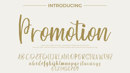 Promotion Font Stylish brush painted an uppercase vector letters, alphabet, typeface