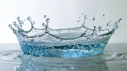 A clean, crisp image of a water splash isolated against a white background, perfect for creative or commercial use.