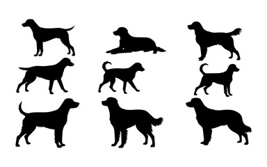 Obraz premium vector collection of dog animal silhouette illustrations