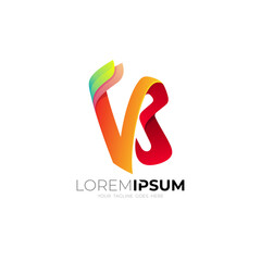 VB logo, letter V and B logo combination, 3d colorful
