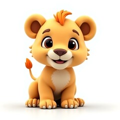 Obraz premium Cute Cartoon Lion Character Illustration