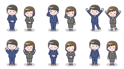 スーツ姿の男女 01