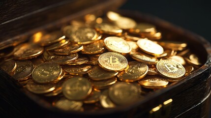Golden Coins in a Treasure Chest