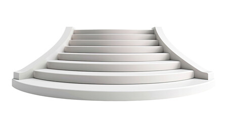 Naklejka premium White staircase isolated on transparent background