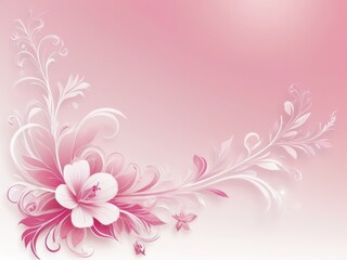 Pink and white floral leaves and petals on soft pink background