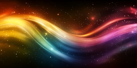 Obraz premium Abstract colorful wave background with glowing particles.