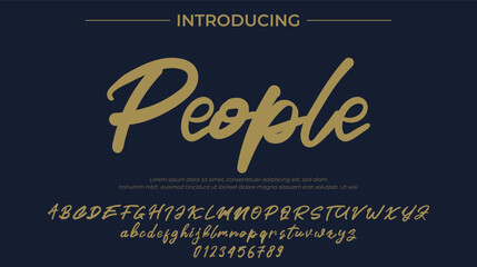People Font Stylish brush painted an uppercase vector letters, alphabet, typeface