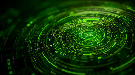Futuristic Green Digital Technology Background