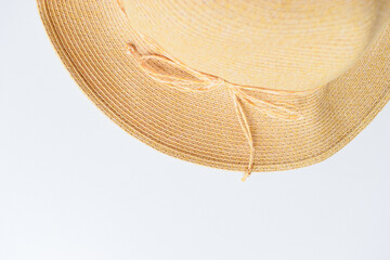 brown hat isolated on white background, vintage cloth style