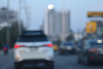 traffic jam in the city, blurred image