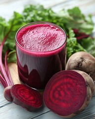 Refreshing Beetroot Juice: A Nutrient-Packed Drink for Detox and Wellness with Vibrant Color and Rich Flavor from Fresh Vegetables