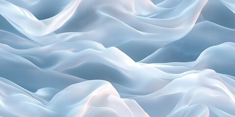 Obraz premium Abstract light blue flowing fabric waves.