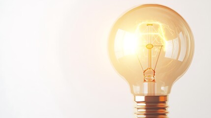 Illuminated Idea: A glowing light bulb