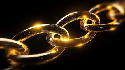 Obraz premium Helix chain structure, interconnected links, glowing effect