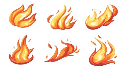 Cartoon Fire Flames Illustration