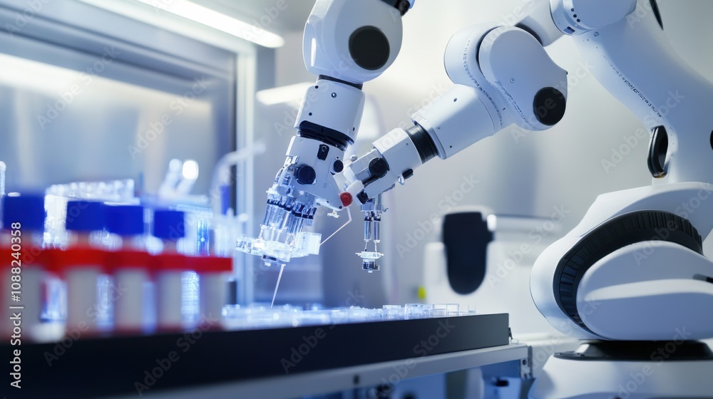 Leinwandbilder a robotic scientist conducting experiments in a cutting-edge research laboratory, innovative and ste