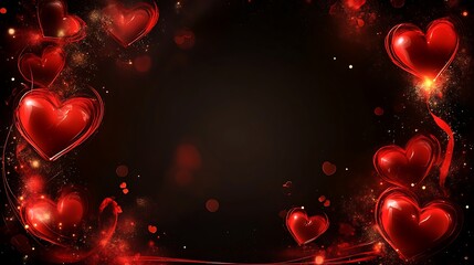 Obraz premium Hearts Valentine's Day Background