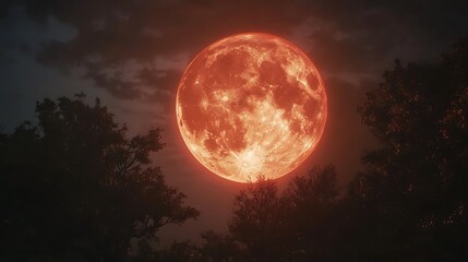 Fototapeta premium Full Orange Moon