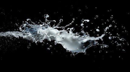 A refreshing splash of water captured mid-motion, creating a burst of droplets in the air.