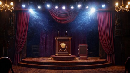 Grand Vintage Stage Setting for a Speech