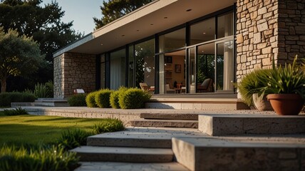 Obraz premium Modern Stone House Exterior