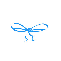 blue satin ribbon vector