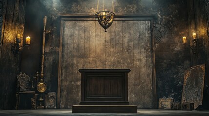 Dark and Antique Medieval Room Setting