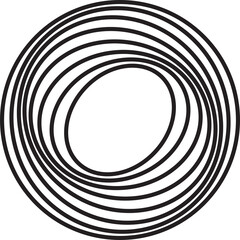 Circle twirl line geometric. Design element for round frame, science, tech, digital