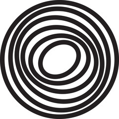 Circle twirl line geometric. Design element for round frame, science, tech, digital