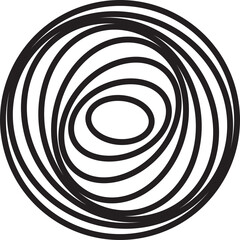 Circle twirl line geometric. Design element for round frame, science, tech, digital