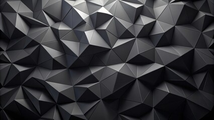 Obraz premium Black polygonal surface rendering background, polygon, surface,rendering, abstract, geometric, design, backdrop, texture