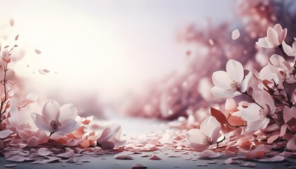 Natural macro shot. Petals with natural environment, subtle contrast, 3D illustration.