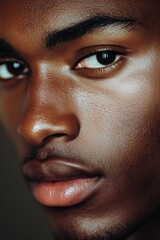 Obraz premium Man's face with brown eyes