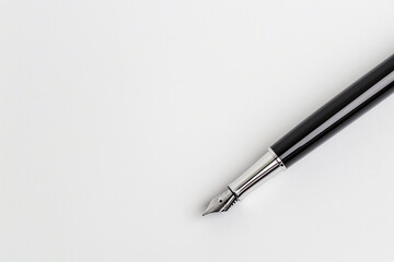 Elegant Fountain Pen on a Minimalist Background for Artistic, Professional, and Creative Projects Focused on Writing, Education, and Business Communication