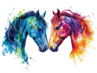 Horses side by side