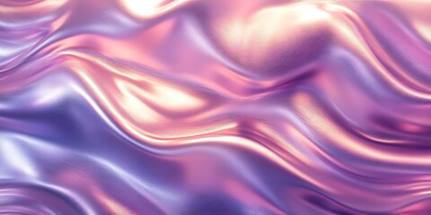 Obraz premium Abstract iridescent pink and purple silk waves background.